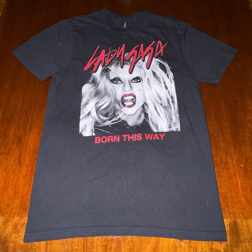 Lady Gaga Born This‎ Way Graphic T-Shirt Small Black Pop Music Tee